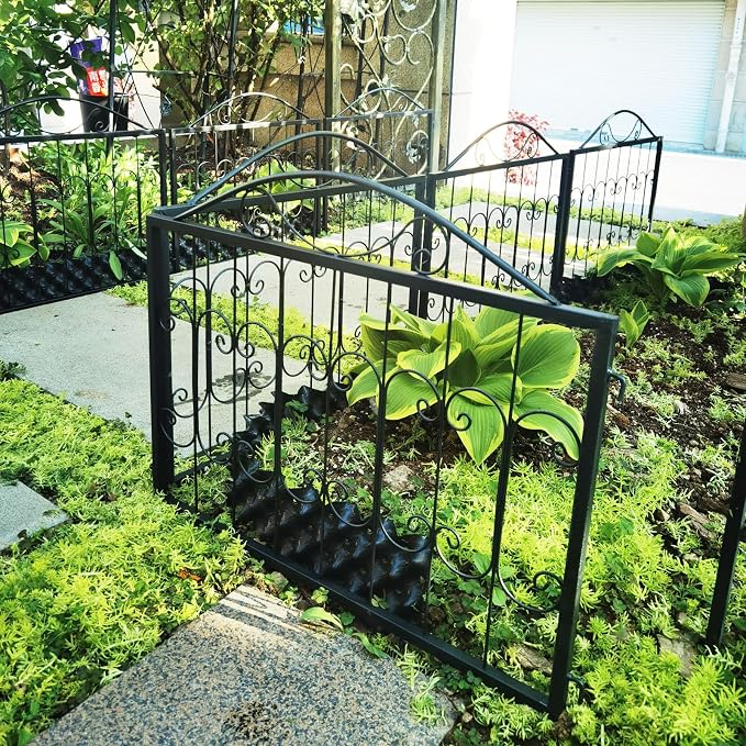 6 Pack Decorative Garden Fence, Rustproof Metal Wire Tall Fencing Border, Indoor or Outdoor No Dig Animal Barrier Fence for Dog, Flower Bed, Patio, Yard