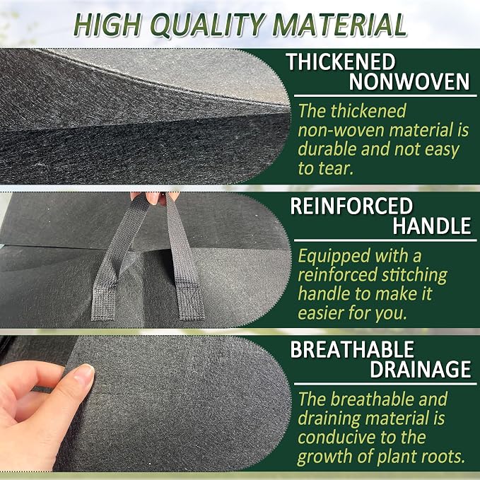 1PCS Raised Garden Bed Liner Fabric Raised Garden Bed Breathable Drainage Rectangle Grow Bags with Handles Fabric Garden Bed for Outdoor Garden Bed Holds Soil - 4ft x 2ft x 1ft