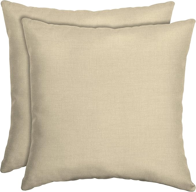 Arden Outdoor Toss Pillow, 2 Pack, 16 x 16, Rain-Proof, Fade Resistant Tan Leala