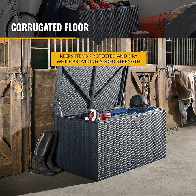 Arrow 4' x 2' x 2' Spacemaker Anthracite 134 Gallon Hot-Dipped Galvanized Steel Storage Deck Box