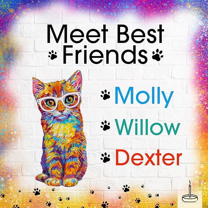 Gonesh Best Friends Purrrfect Pet Collection - Incense Sticks Variety Pack - Non-Toxic 10” Slow Burn Aromatic Sticks - Willow, Molly and Dexter - 3 Pack, 30 Each