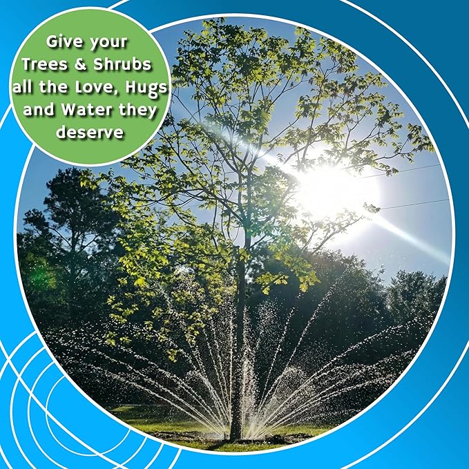 Tree Watering System - 360° Outward Spray Tree Watering Ring - Sprinkler Ring for Trees & Shrubs - Reaches The Nutrition Zone for Tree Root Watering (11 Inch)