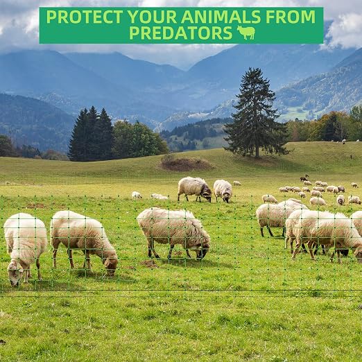 Electric Fence Netting, 49.6" H x 164' L, Portable Livestock Nets Mesh for Hog, Dogs, Deer, Goats, Larger Animals Electric Fencing for Backyards, Homesteaders, Farms, Ranches, Gardens