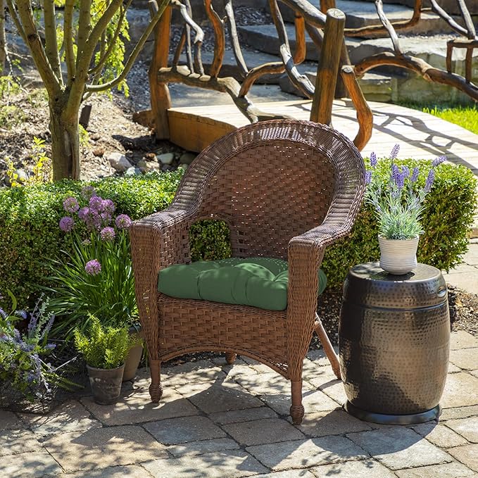 Arden Indoor/Outdoor Rocking Chair Or Wicker Chair Cushion, 2-Pack, 20 x 18, Water Repellent, Rain Proof, Fade Resistant Cushion for Rocking Or Rounded Back Chair Bright Moss Green Leala