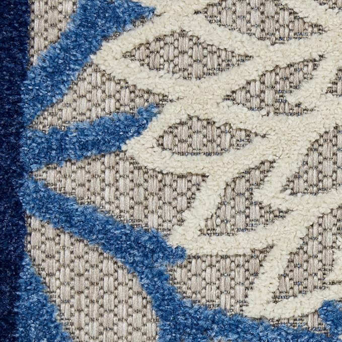 Nourison Home Aloha 7'10" x 10'6" Fabric Indoor/Outdoor Rug in Blue/Multi-Color