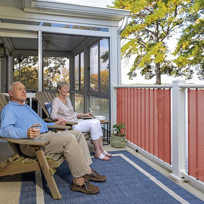 Coolaroo 70% UV Block Prvacy & Screening Fabric - Breathable Fence Cover for Patio, Balcony, Pool, and Play Area, Tear Resistant Windscreen, 6ftx15ft Roll, Terracotta