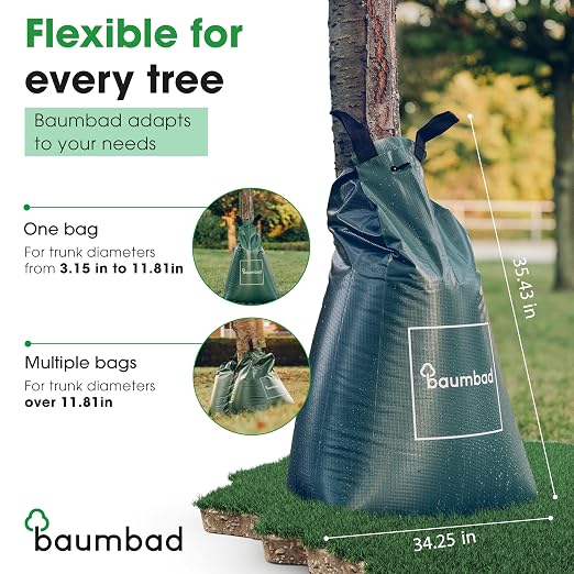1 Premium Watering Bag 20 Gallons PVC UV Resistant Slow Release Watering Tree Bag in Green Visit The baumbad Store (10, 20 Gallons)