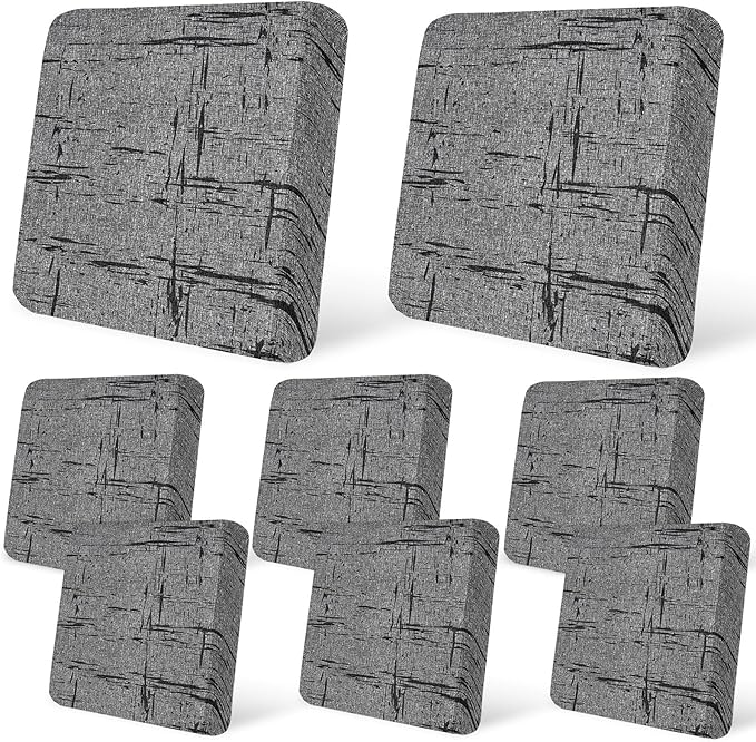 pickyNproud 8Pcs Patio Cushion Covers Stretch Outdoor Couch Cushions Slipcovers Replacement Washable Furniture Protector with Elastic Bottom Sofa Chair Seat Cover, Dark Grey