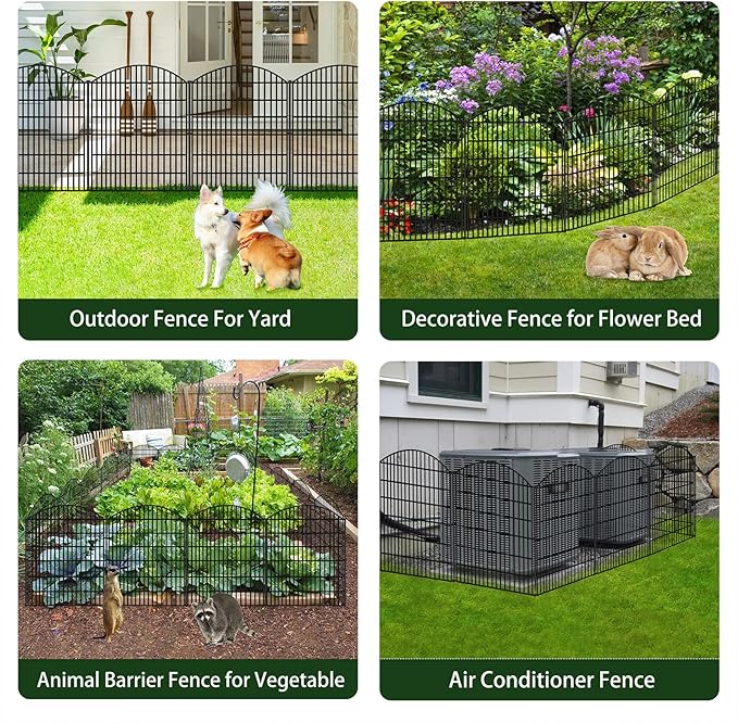 ULIOK 15 Panels Decorative Garden Fence, 32 in(H) X 37.9ft(L) No Dig Fence Panels Animal Barrier for Patio, Animal Ground Stakes Fencing for Garden, Rabbit Dog Temporary Fence for Outdoor Yard