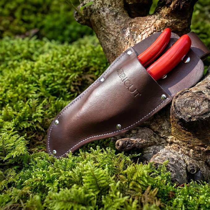 AGRICUT Pruning Shears, 7/8-Inch Cut Capacity Hand Clippers, Bypass Pruners, Gardening Scissors with Sharp Steel Blade (Aluminum Handle, High Carbon Steel PRO with Sheath)