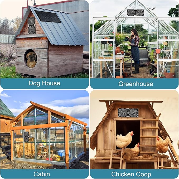 Solar Panel Fan, 30W Solar Fan, Solar Panel Fan kit, Solar Exhaust Fan, Suitable for Small Chicken coops, greenhouses, Sheds, pet Houses, Solar Ventilation Fan, Solar Exhaust Fan