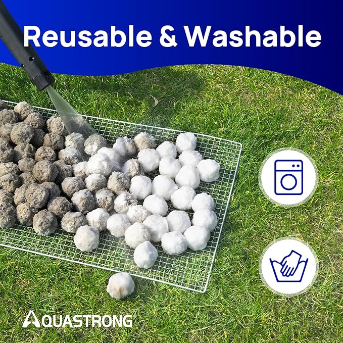 AQUASTRONG Pool Filter Balls for Sand Filters, 1.5 lbs Reusable Pool Sand Filter Balls (Replaces 50 lbs of Sand), Efficient Water Filtration Pool Filter Balls for Swimming Pools, Filter Pumps