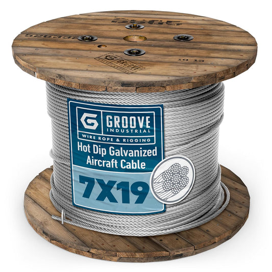 3/8’’ 7x19 Hot Dip Galvanized Aircraft Cable – Steel Wire Rope - 5000 Feet
