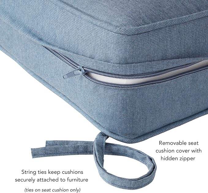Outdoor 2-Piece Sunbrella Premium Deep Seat Cushion Set, Spectrum Denim