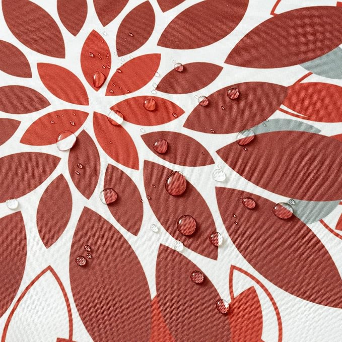 Floral Outdoor Pillow Covers Waterproof Spring Throw Pillow Cases Red Gray 18x18 Inch Set of 2 Decorative Summer Cushion Covers for Patio Furniture Garden Bench Porch Sofa