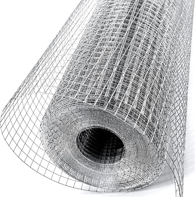 Hardware Cloth 1/4 inch 36" x 100' 23 Gauge - Galvanized Wire Mesh Roll for Durable Chicken Wire Fencing, Snake Fence, and Effective Gopher Barrier Use
