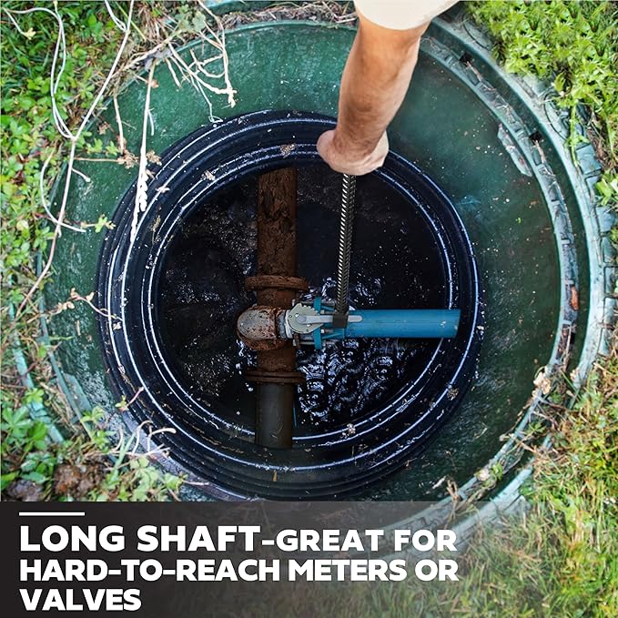 HOMESTEAD 28" Water Meter Key - Steel T Handle, Water Key Shut Off Tool with U-shaped Head