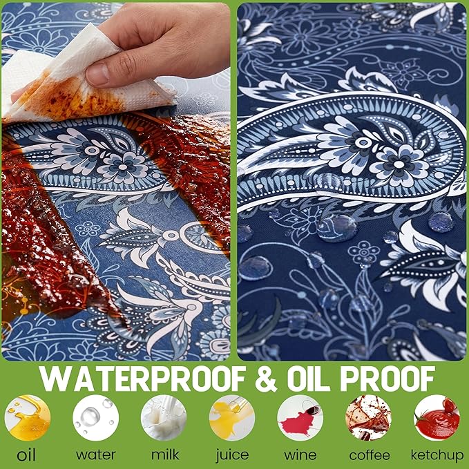 Picnic Table Cover with Bench Covers Waterproof Elastic Rectangle Reusable Folding Tablecloth Manteles Mantelería Camping Essentials Rv Car Travel Supplies Table Cloth Outdoor Road Trip Camper Gifts