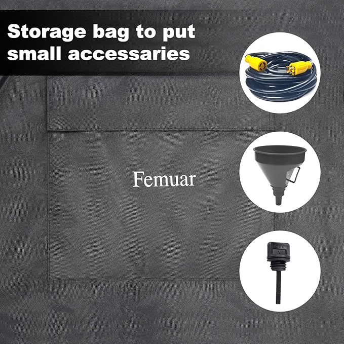 Outdoor Generator Covers Waterproof Heavy Duty 600D Oxford Portable Generator Cover Universal for 3000-5000 Watt Portable Generators ,26x20x20in