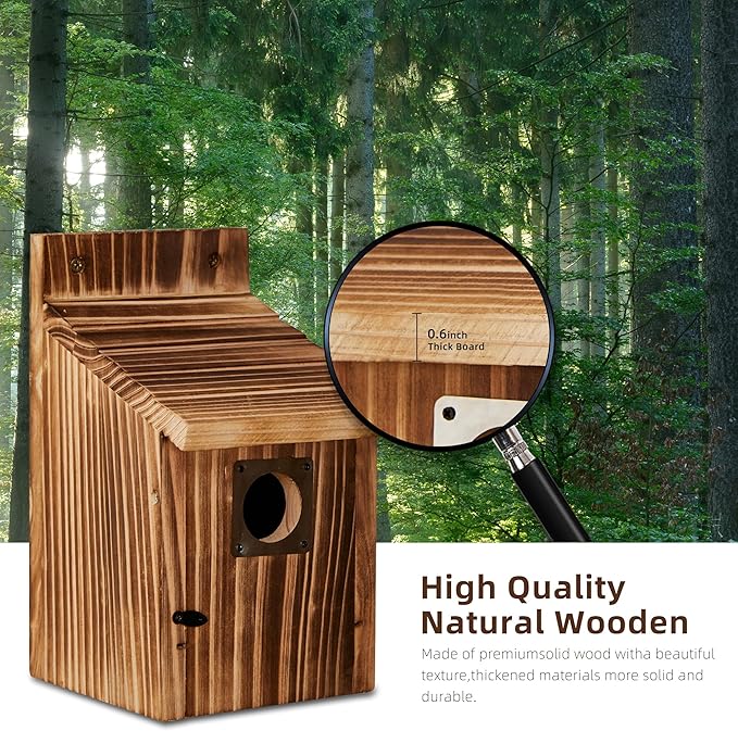 2 Pack Bird Houses for Outside, Outdoors Birdhouse Feeder for Bluebird,Cardinal,Purple Martin and Sparrow,Wooden Cedar Hanging Birds Nest,Easy to Clean,No Assembly Needed