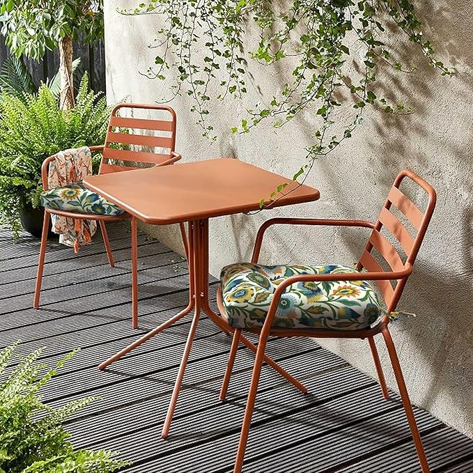 LVTXIII Outdoor U-Shaped Wicker Seat Cushion, Decorative Tufted Chair Pads Round Back Seat Cushion Set for Patio Garden Home Office Furniture, 19"x19"x4", 2 Pack, Fiesta Floral