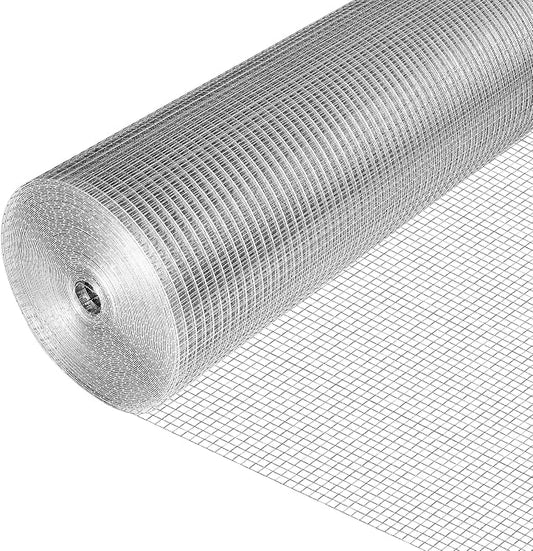 Hardware Cloth 1/2 Inch 36 X 50 ft 19 Gauge, Chicken Coop Wire Fencing, Hot Dipped Galvanized Wire Mesh, Hardware Cloth for Chicken Coop, Rabbit Cages, Garden, Small Rodents Screen Fence