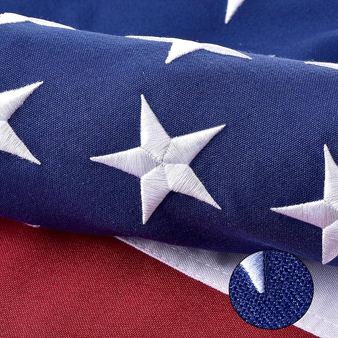 American Flag for Outside 4x6 FT, Deluxe Heavy Duty Spun Polyster, TearProof and Waterproof Super Tough Series, All Weather High Wind USA US Flag with Embroidered Stars, Sewn Stripes, Brass Grommets