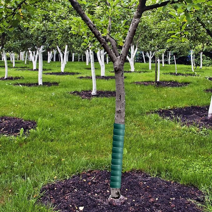 Wesiti 20 Pcs Tree Trunk Protector Plastic Spiral Trunk Tree Wrap Guard Bark Tube Protectors to Protect Bark Saplings from Deer Cats Rodents Rabbit Mowers (Dark Green)