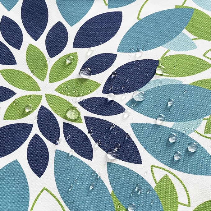 Floral Outdoor Pillow Covers Waterproof Spring Throw Pillow Cases Blue Green 16x16 Inch Set of 2 Decorative Summer Cushion Covers for Patio Furniture Garden Bench Porch Sofa