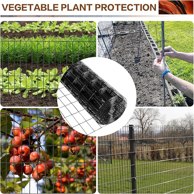 Tongmo 5 ft x 100 ft Galvanized Welded Chicken Wire Fence, 16GA Garden Chicken Wire Fence Roll, Mesh Size 2" x 4"Hardware Cloth, Ideal for Yard Protection and Poultry Netting