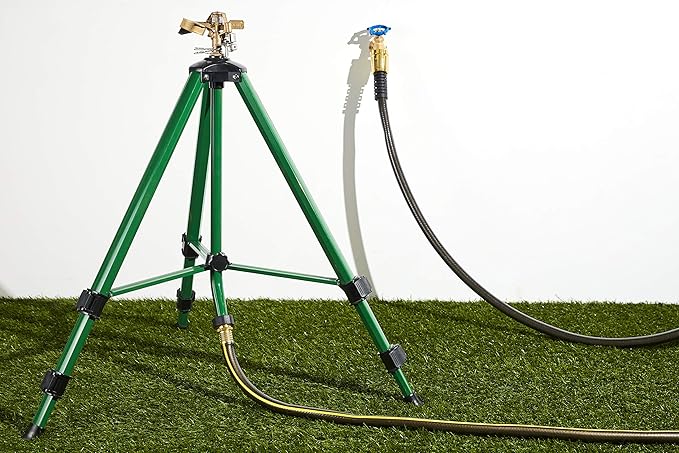 4-Pack Orbit 58308Z Brass Impact Sprinkler on Tripod Base - Heavy-Duty Brass Sprinklers on Tripod.