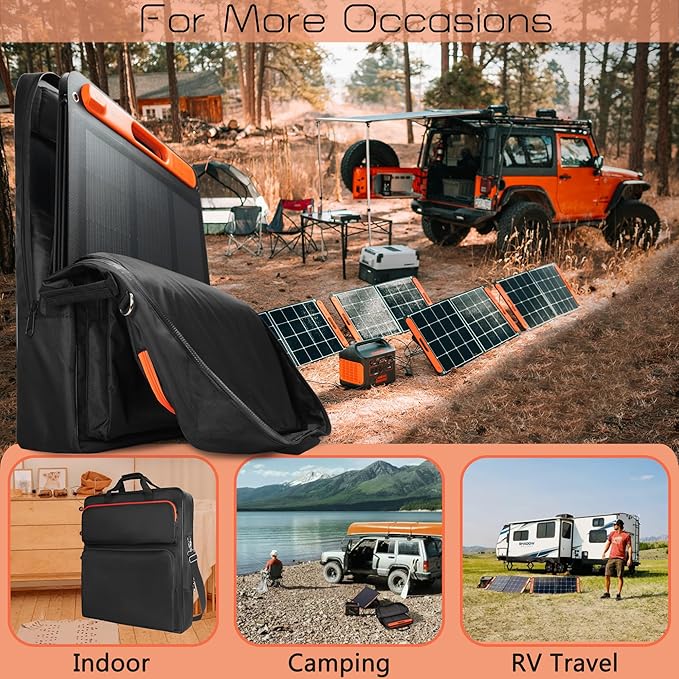Solar Panel Storage Bag Compatible with 2 Jackery 100W / 200W, Padded Portable Solar Panel Travel Bag Compatible with Jackery SolarSaga (100W | 25.2"×22"×4.5")