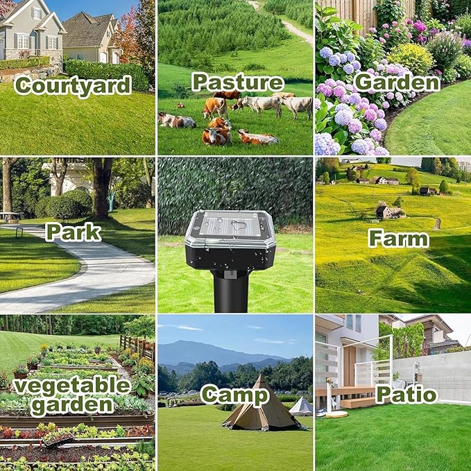 8 Pack Ultrasonic Mole Repellent,Solar Powered Gopher Mole Repellent Stakes for Chipmunks,Snake,Gophers,Voles,Waterproof Sonic Moles Deterrent for Outdoor Garden,Home (8 Pack)