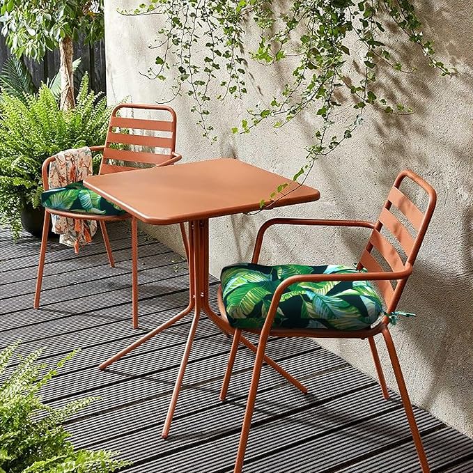 LVTXIII Outdoor Seat Cushions Seasonal Tufted Chair Cushions, Patio Chair Pads for Dining Chairs, Office Armchairs and Garden Furniture Decoration (Round Back, 19”x19”x4”, Hanalei Lagoon, 2 Pack)