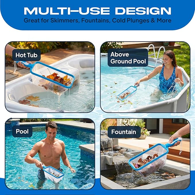The Skimmie Swim-N-Scoop in-Pool Handheld Skimmer Net for Scooping Debris, Leaves, and Bugs While Swimming
