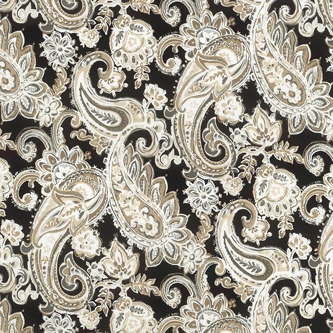 LVTXIII Outdoor U-Shaped Wicker Seat Cushion, Decorative Tufted Chair Pads Round Back Seat Cushion Set for Patio Garden Home Office Furniture, 19"x19"x4", 2 Pack, Paisley Black
