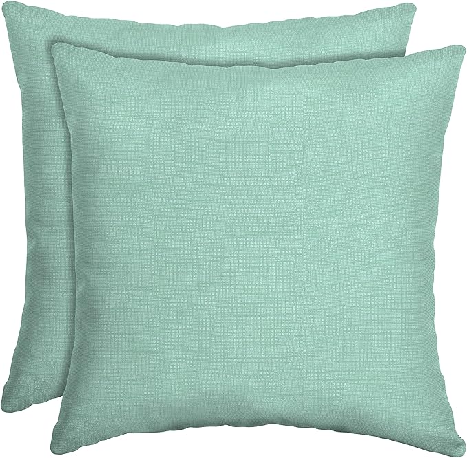 Arden Outdoor Toss Pillow, 2 Pack, 16 x 16, Rain-Proof, Fade Resistant Aqua Leala