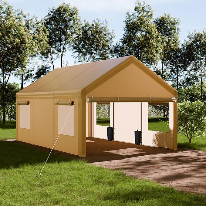 Shintenchi Portable Garage Canopy,10x20 FT Heavy-Duty Design Carport,Carport Canopy