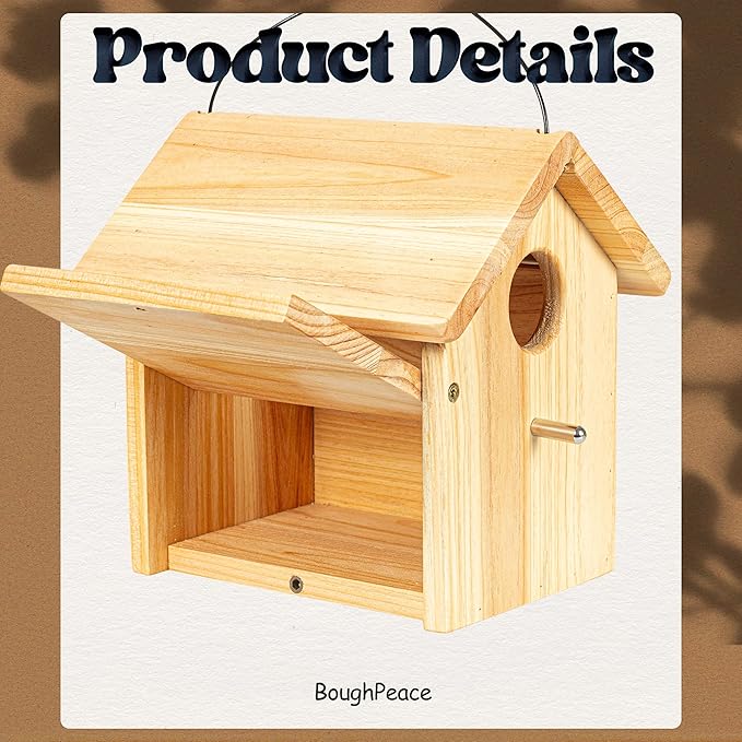 Wooden Bird Houses for Outside Hanging Birdhouses Nest Bluebird House for Cardinals Finch Wren Swallow for Garden Viewing 3
