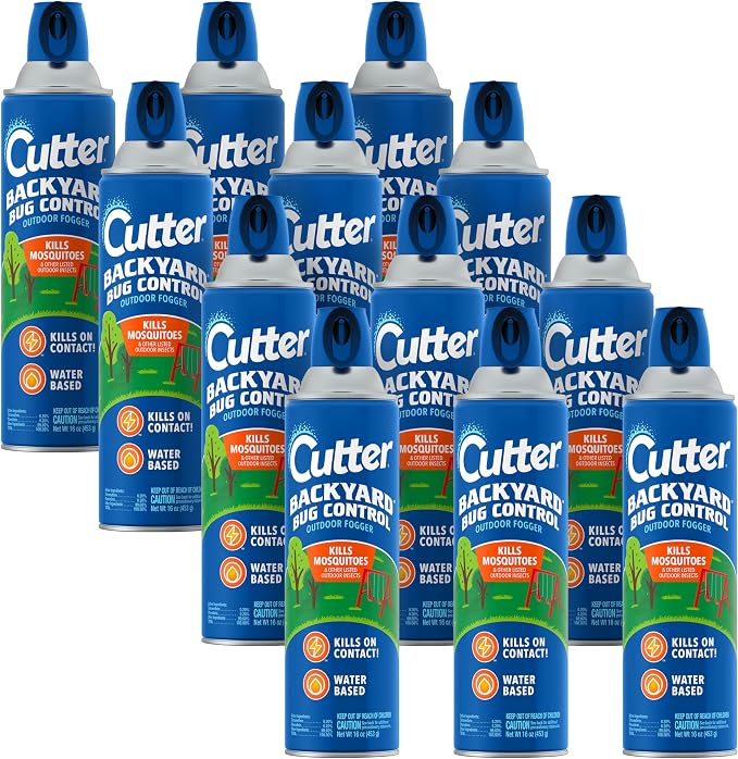 Cutter Backyard Bug Control Outdoor Fogger (12 Pack) & Spray Concentrate (2 Pack) Mosquito, Flea & Ant Killer
