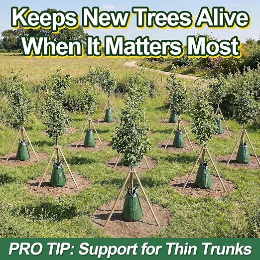 12 Packs Slow Release Tree Watering Bags - 20 Gallon Zippered Automatic Drip Irrigation Bags for New Planted and Transplanted Trees