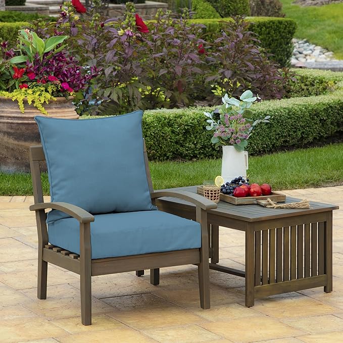 Arden Outdoor Deep Seat Cushion Set (4-Pack), 22 in x 24 in, Weather-Proof, Rain-Proof, Fade Resistant Patio Cushion for Chair, Sofa, and Couch French Blue Texture