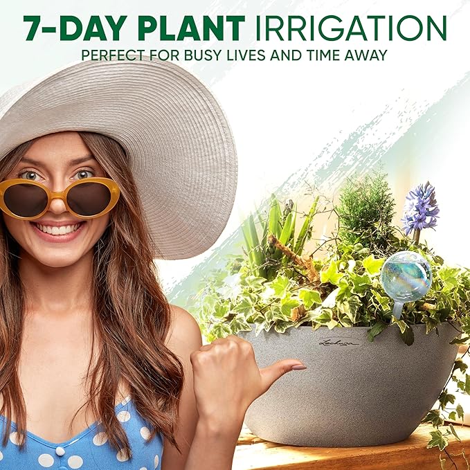 Clear Plant Watering Globes Set of 4 - Large Self Watering Globes for Indoor & Outdoor Plants - Automatic, Glass Watering Bulbs for Daily Use, Plant Watering Devices