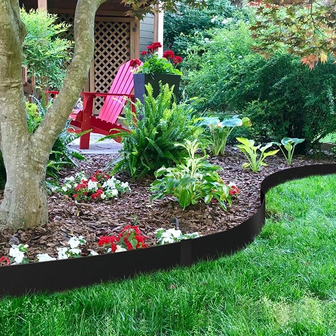 40" L X 6" H Metal Landscape Edging, 6 Pack Heavy Duty Galvanized Steel Garden Edging, Hammer-in Metal Edging for Landscaping for Lawn, Pathway, Yard