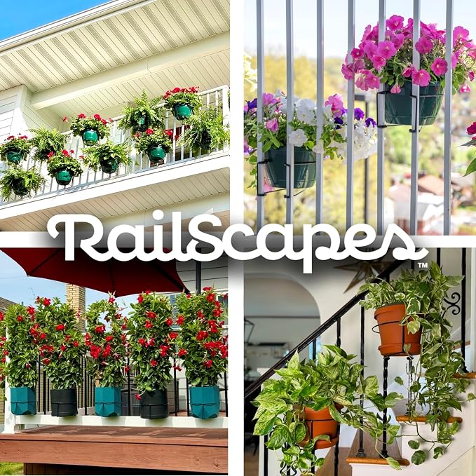 Bloem Railscapes Floating Railing Plant Clip for 1/2" - 3/4” Narrow Spindles