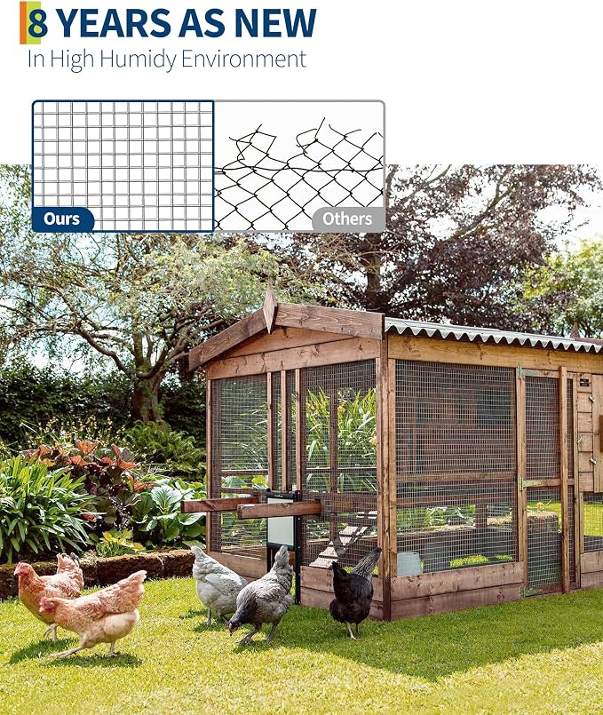 GarveeTech 1/2 in 36 in x 100 ft Hardware Cloth, 19GA Chicken Wire Fencing,Galvanized Welded Wire Mesh Roll for Poultry Netting Cage, Chicken Coop
