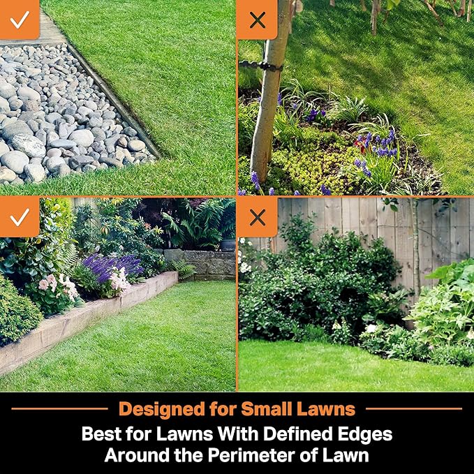 LawnMaster OcuMow™ Robot Lawn Mower with Cordless 24V MAX 10” Grass Trimmer Combo Kit Perimeter Wire Free for Small Yards 2000-4000 Square Feet Optical Navigation Automatic Obstacle Avoidance Spot Cut