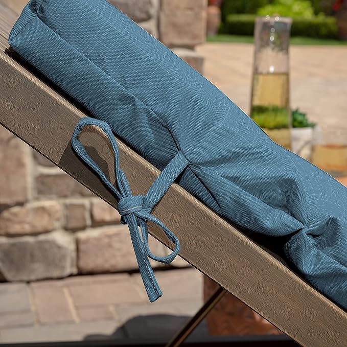 Arden Outdoor Chaise Cushion, 21 in x 72 in, Weather-Proof, Rain-Proof, Fade Resistant Patio Cushion for Chaise Lounger French Blue Texture