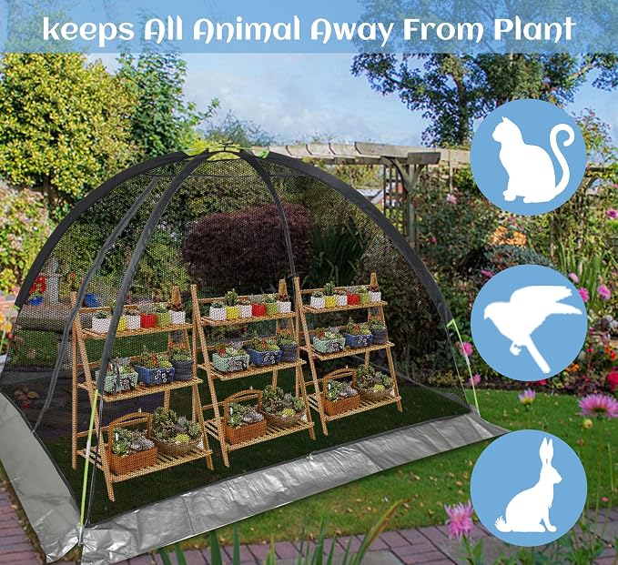 Crop Cages for Garden 12X9X4.4FT - Reusable Mesh Plant Cover for Outdoor Raised Garden Bed Protection Sun Shade & Bird Netting for Fruits/Vegetables and Bushes