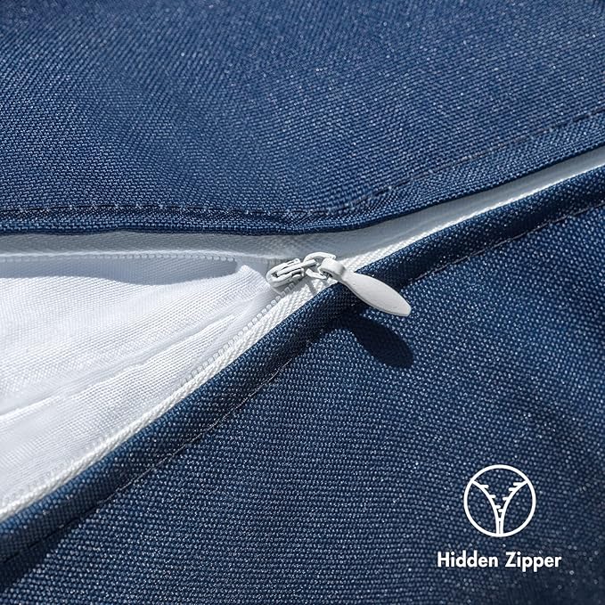 MIULEE Outdoor Waterproof Throw Pillow Covers Set of 2 Relax Decorative Outdoor Square Pillowcases for Chair Patio Garden Couch Tent Balcony Sofa Blue 18x18 Inch